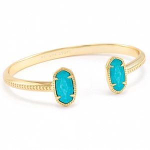 KENDRA SCOTT • Gold Elton Turquoise Cuff Bracelet